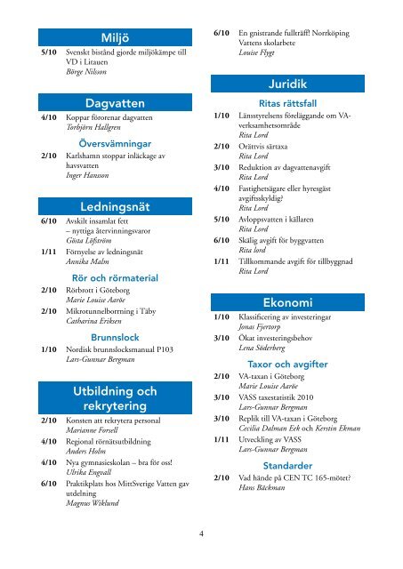 Artikelregister 2010-2011.pdf - Svenskt Vatten
