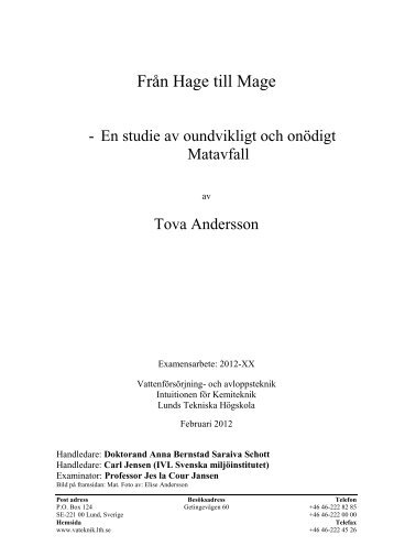 Tova Andersson - Svenskt Vatten