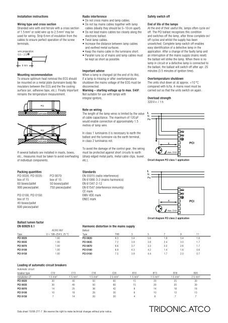 powerCONTROL PCI 0020 / PCI 0035 / PCI 0070 / PCI 0100 / PCI ...