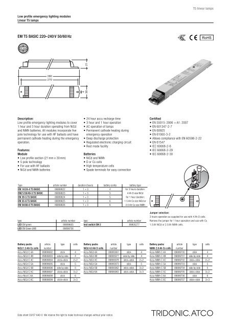 EM T5 BASIC 220â240 V 50/60 Hz