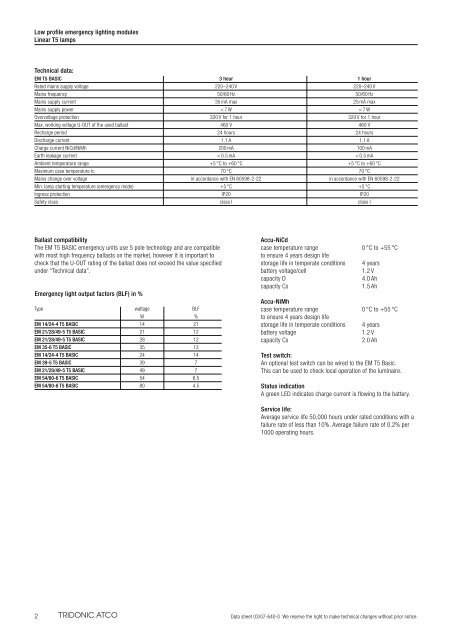 EM T5 BASIC 220â240 V 50/60 Hz