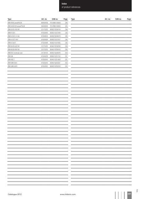 www.tridonic.com Catalogue 2012 Index of product references (A ...