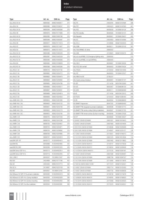 www.tridonic.com Catalogue 2012 Index of product references (A ...