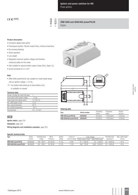 Ignitors and power switches for HID