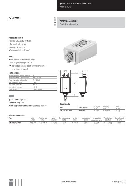 Ignitors and power switches for HID