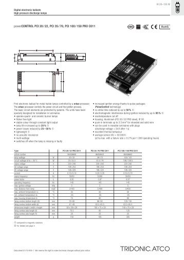 powerCONTROL PCI 20 / 22, PCI 35 / 70, PCI 100 / 150 PRO C011