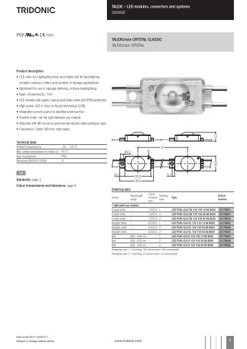 LED modules, converters and systems SIGNAGE Uchain CRYSTAL ...