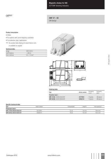 Magnetic chokes for HID