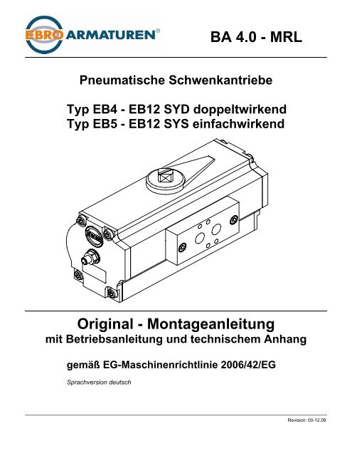 EB12 SYS einfachwirkend Original - Ebro Armaturen