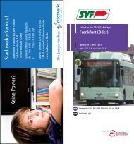 Fahrplan Bus - bei der Stadtverkehrsgesellschaft mbH Frankfurt(Oder)