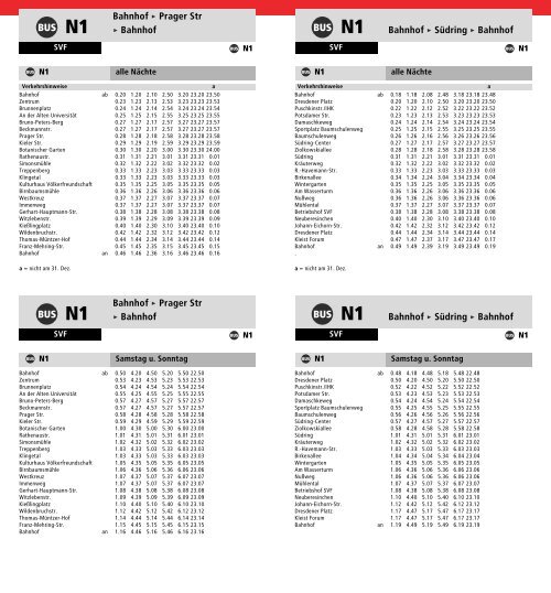 Fahrplan Bus - bei der Stadtverkehrsgesellschaft mbH Frankfurt(Oder)