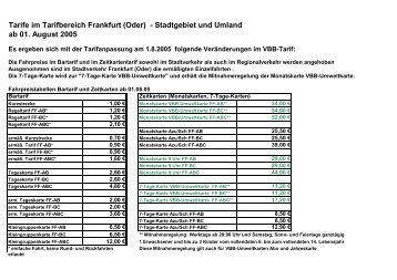 Tarife im Tarifbereich Frankfurt (Oder) - Stadtgebiet und Umland ab ...