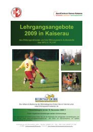 Lehrgangsangebote 2009 in Kaiserau - SV Gescher