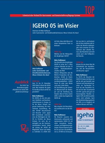 IGEHO im Visier (SVGG TOP 03/2005)