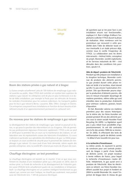 Rapport annuel 2010 - SVGW