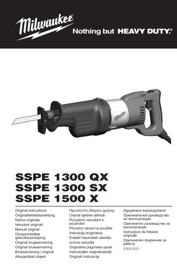 SSPE 1300 QX SSPE 1300 SX SSPE 1500 X - Svh24