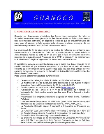 Guanoco No 21 - Sociedad Venezolana de Ingenieros de Petroleo