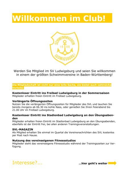 Mitgliedsantrag des Schwimmverein Ludwigsburg 08 e.V.