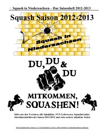 Saisonheft 2012-2013 - Squashverband Niedersachsen - DSQV