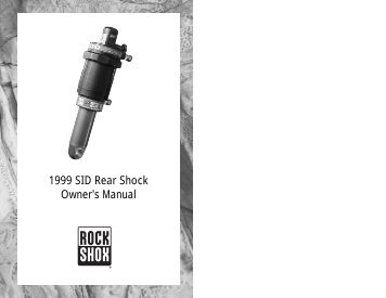 1999 SID Rear Shock Owner's Manual - Fahrrad Kaiser Gmbh