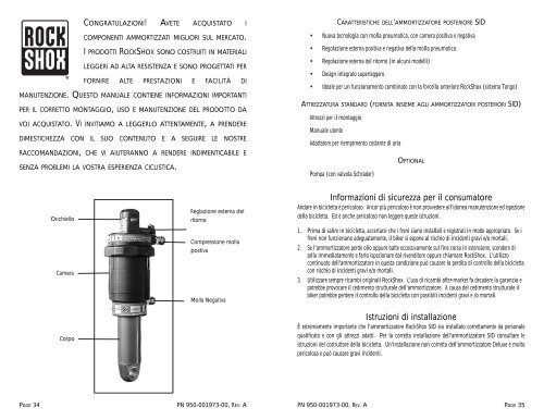 1999 SID Rear Shock Owner's Manual - Fahrrad Kaiser Gmbh