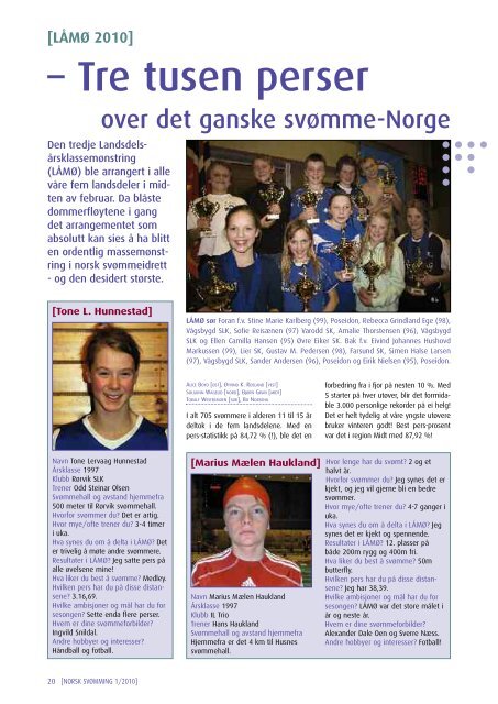 Norsk SvÃ¸mming nr 1 - Norges SvÃ¸mmeforbund