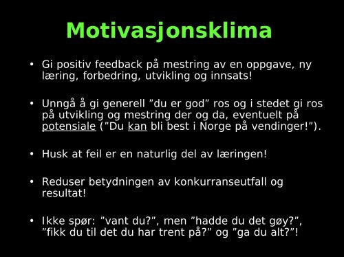 Motivasjon og mental trening i svÃ¸mming v/Geir Jordet - Norges ...