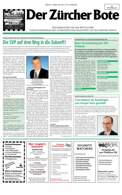 Ausgabe vom 07.03.2008 - SVP Kanton ZÃ¼rich