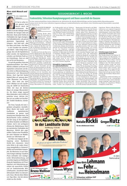 Ausgabe vom 23.09.2011 - SVP Kanton ZÃ¼rich