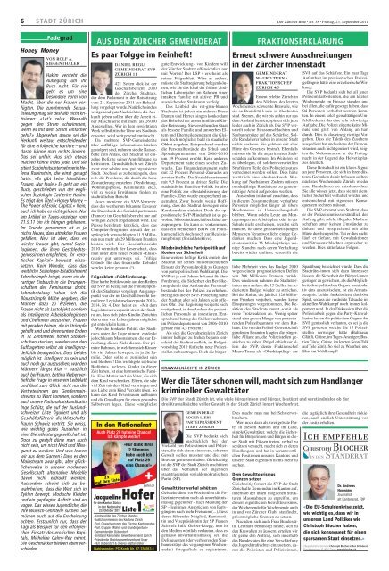 Ausgabe vom 23.09.2011 - SVP Kanton ZÃ¼rich