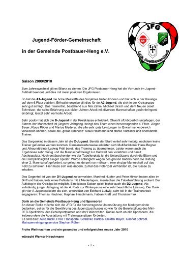 JFG Bericht Vorrunde 2009.pdf - SV Postbauer