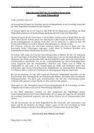 Jahresbericht 2007 - Freiwillige Feuerwehr Wipperfürth