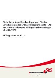 Technische Anschlussbedingungen Gas - Stadtwerke Villingen ...