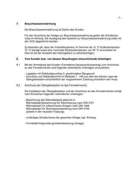 Technische Anschlussbedingungen - Stadtwerke Villingen ...