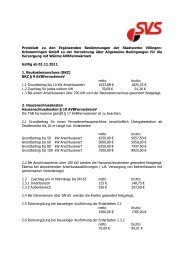 Hausanschlusskosten - Stadtwerke Villingen-Schwenningen GmbH