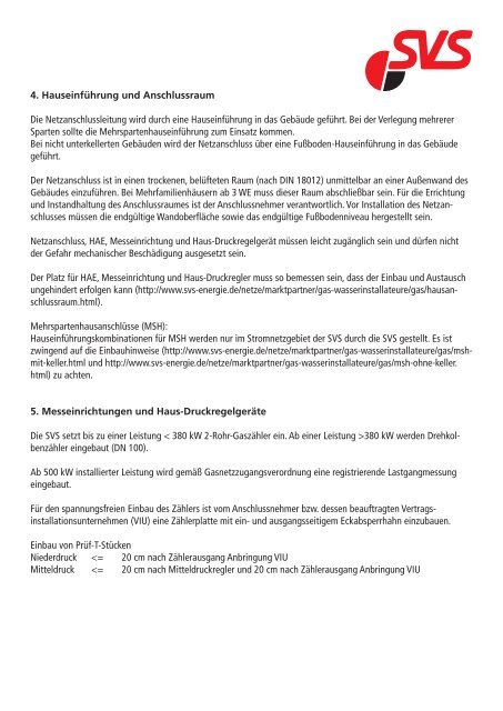 Technische Anschlussbedingungen Gas - Stadtwerke Villingen ...