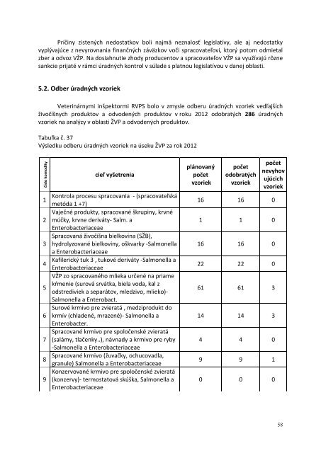 VÃ½roÄnÃ¡ sprÃ¡va a verejnÃ½ odpoÄet za rok 2012 - Å tÃ¡tna veterinÃ¡rna ...