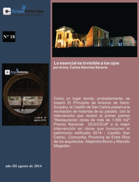 e-AN N° 18 nota N° 8  Lo esencial es invisible a los ojos por el arq. Carlos Sánchez Saravia