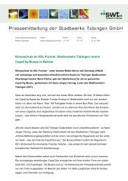 Pressemitteilung - Stadtverkehr TÃ¼bingen