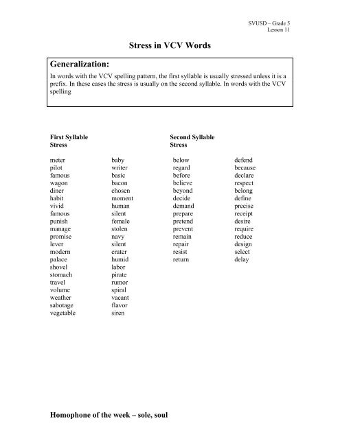 Review of Short Vowels Generalization: