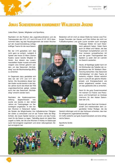 Vereinsnachrichten Ausgabe 2-2013 - SV Waldeck Obermenzing