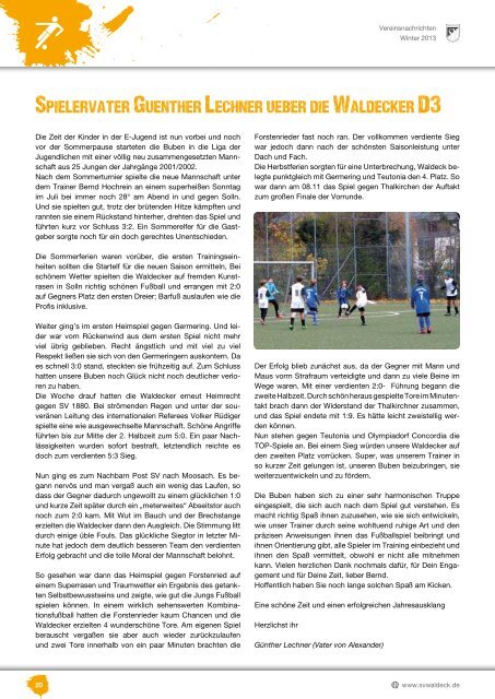 Vereinsnachrichten Ausgabe 2-2013 - SV Waldeck Obermenzing
