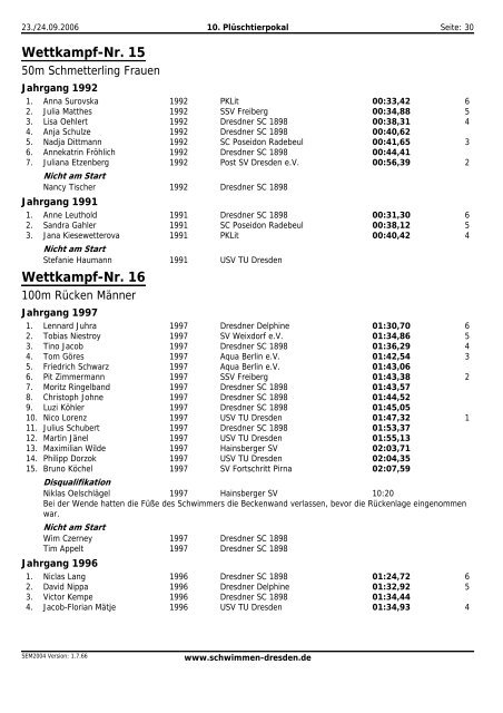Wettkampf-Nr. 4 - SV Weixdorf eV