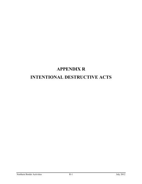 Appendix R - Intentional Destructive Acts - CBP.gov
