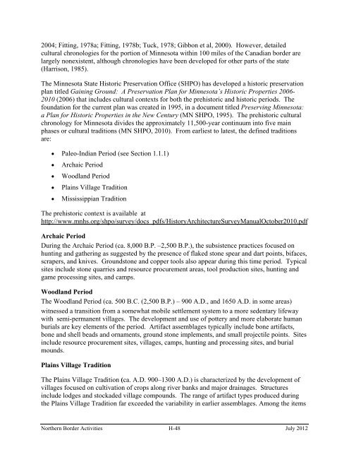 Appendix H - Historical Archaeological and ... - CBP.gov