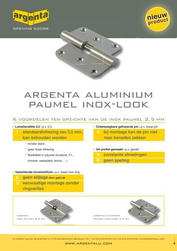 argenta aluminium paumel inox-look - Argent Alu