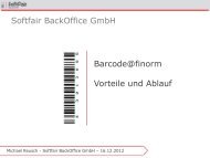Barcode@finorm Vorteile und Ablauf Softfair BackOffice GmbH