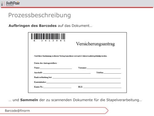 Barcode@finorm Vorteile und Ablauf Softfair BackOffice GmbH