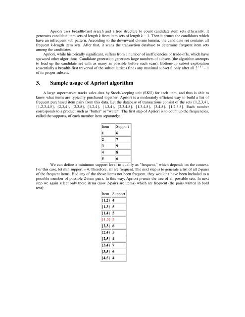 Mining Frequent Itemsets – Apriori Algorithm