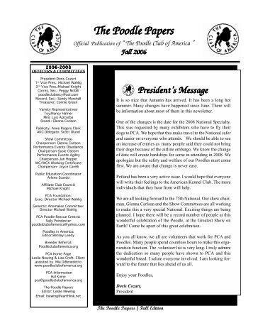 Fall 2006 - Poodle Club of America